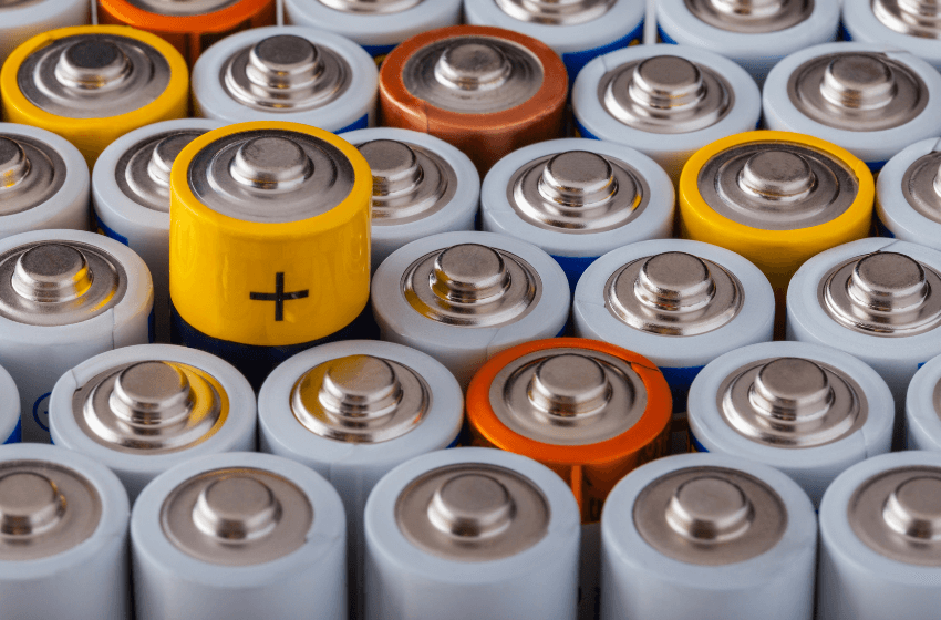 Aufnahme einer Ansammlung von Batterien